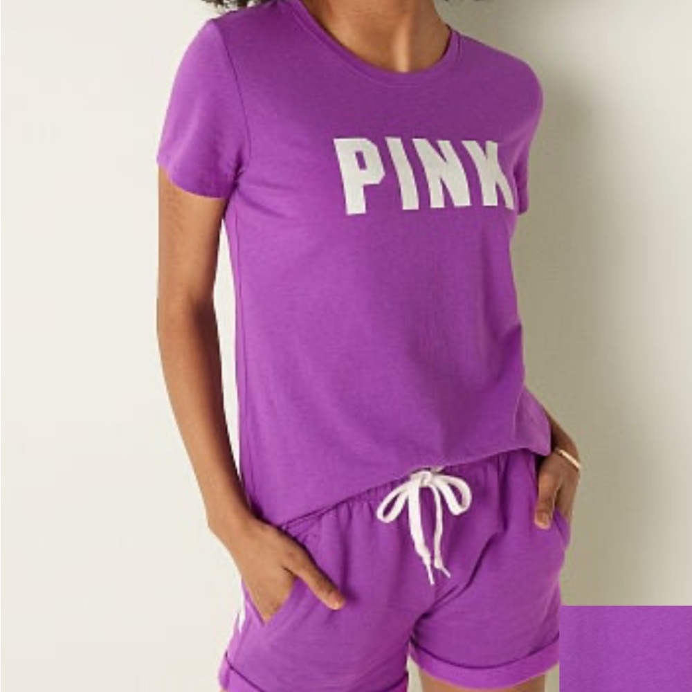 NWT PINK Victoria’s Secret KNIT SHORT SLEEVE PERFECT T-SHIRT. X-Large.